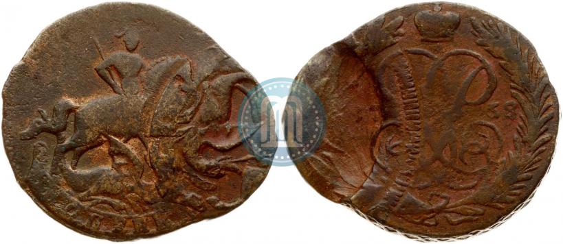 Picture 1 kopeck 1758 year  