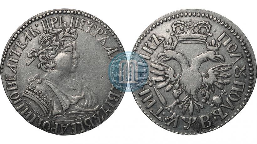 Фото Полуполтинник 1702 года  "Малая голова"