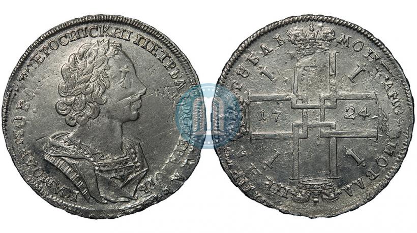 Фото 1 рубль 1724 года  "Портрет в античных доспехах"