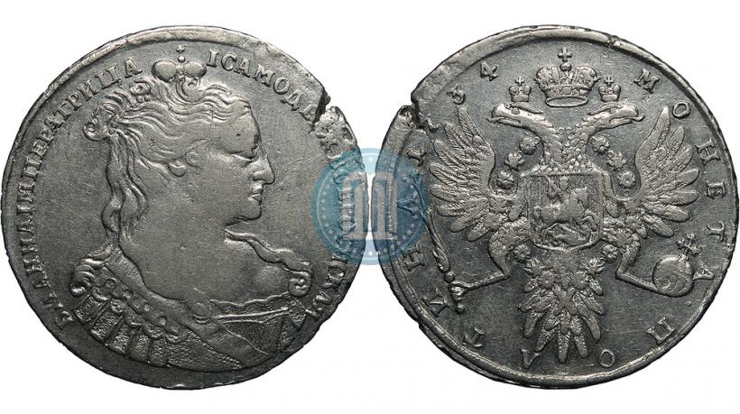 Picture Poltina 1734 year  "Type of 1734"
