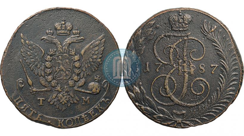 Фото 5 копеек 1787 года ТМ 