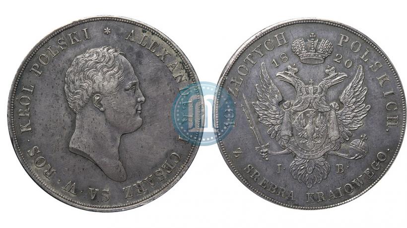 Фото 10 злотых 1820 года IB 