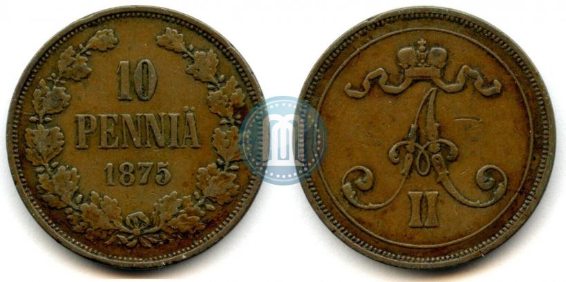 Picture 10 pennia 1875 year  