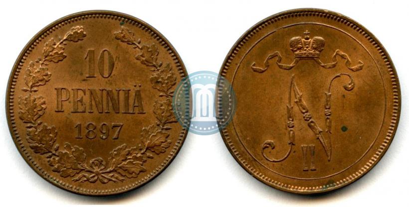 Picture 10 pennia 1897 year  