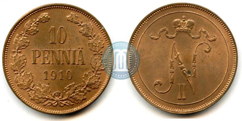 Picture 10 pennia 1910 year  