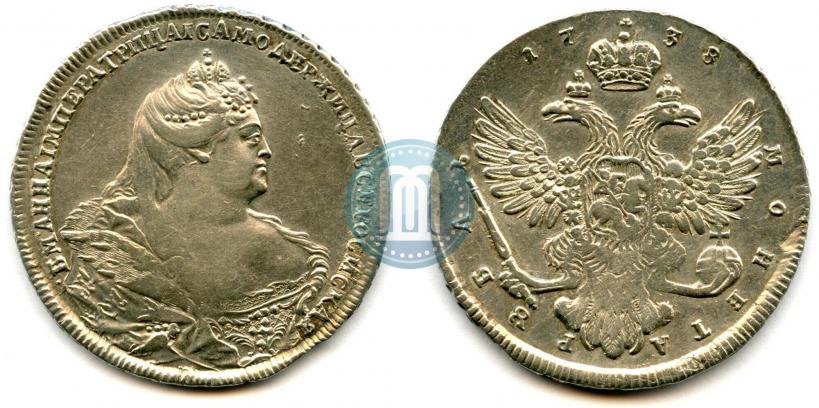 Picture 1 rouble 1738 year  "Moscow type"