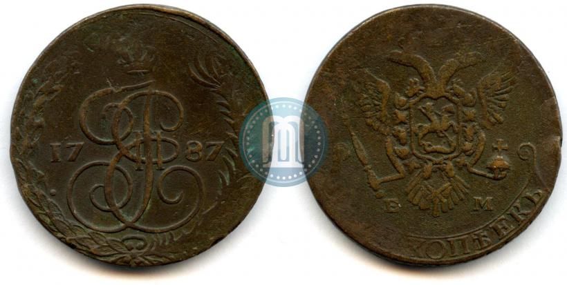 Picture 5 kopecks 1787 year ЕМ 