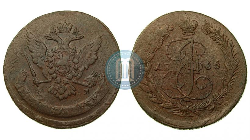 Picture 5 kopecks 1765 year ЕМ 