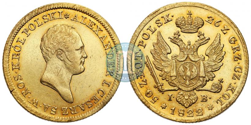 Picture 50 złotych 1822 year IB 