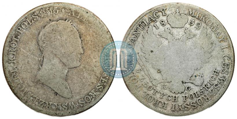 Picture 5 złotych 1832 year KG 