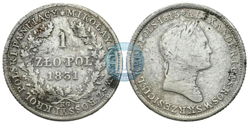 Picture 1 złoty 1831 year KG 