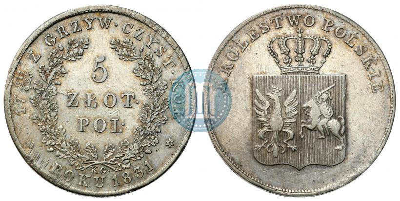 Picture 5 złotych 1831 year KG "Polish uprising"