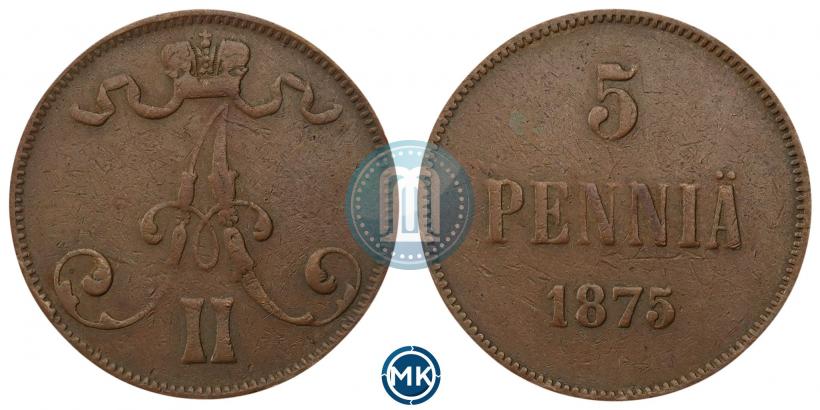Фото 5 пенни 1875 года  
