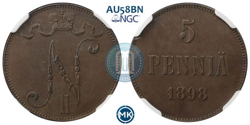 Picture 5 pennia 1898 year  