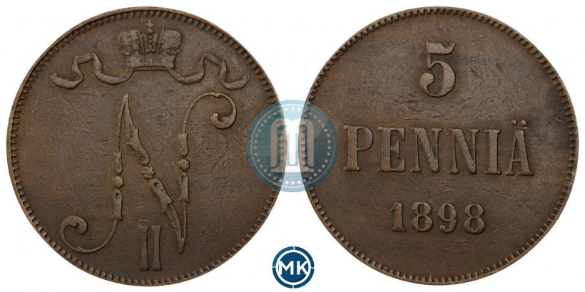Picture 5 pennia 1898 year  