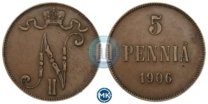 Picture 5 pennia 1906 year  
