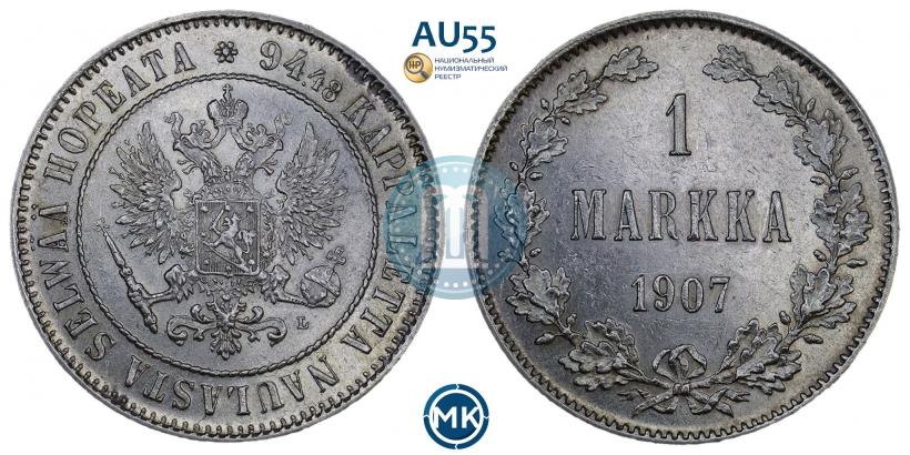 Picture 1 markka 1907 year L 