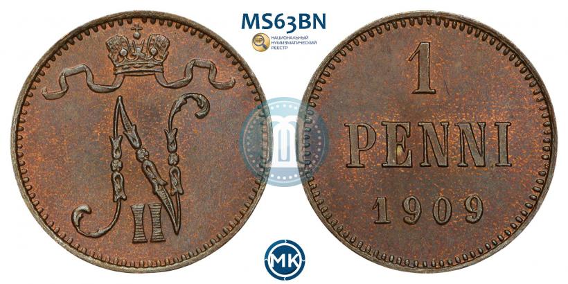 Picture 1 penni 1909 year  