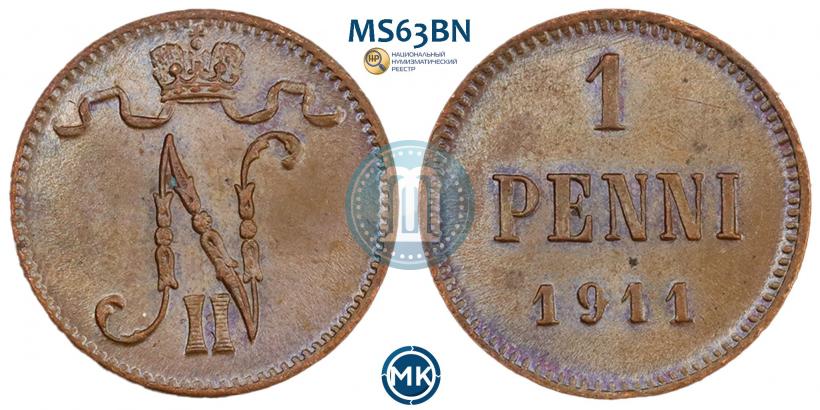 Picture 1 penni 1911 year  