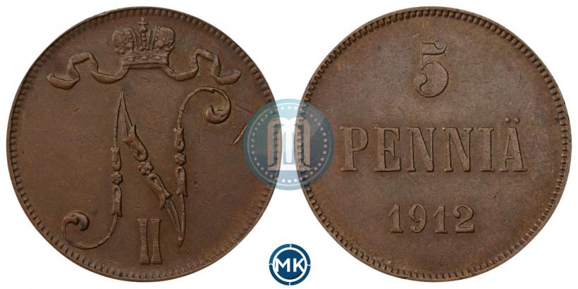 Picture 5 pennia 1912 year  