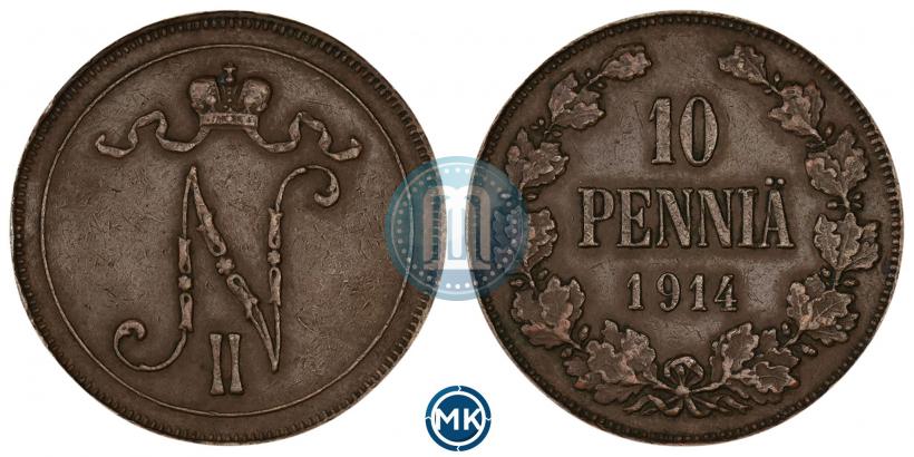 Picture 10 pennia 1914 year  