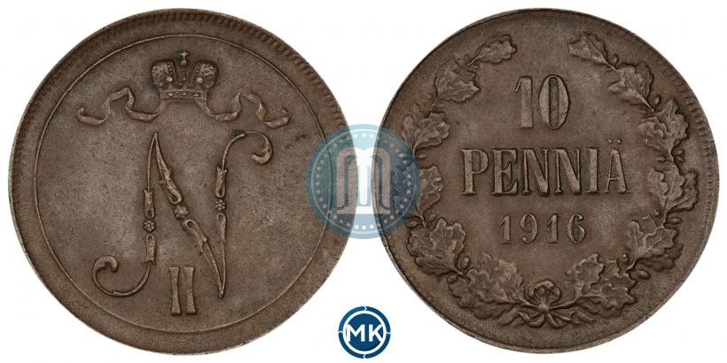 Picture 10 pennia 1916 year  