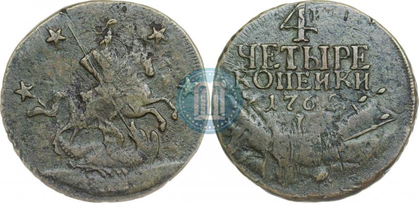 Picture 4 kopecks 1762 year  