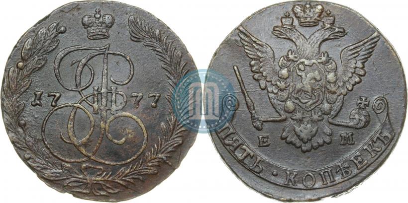 Picture 5 kopecks 1777 year ЕМ 