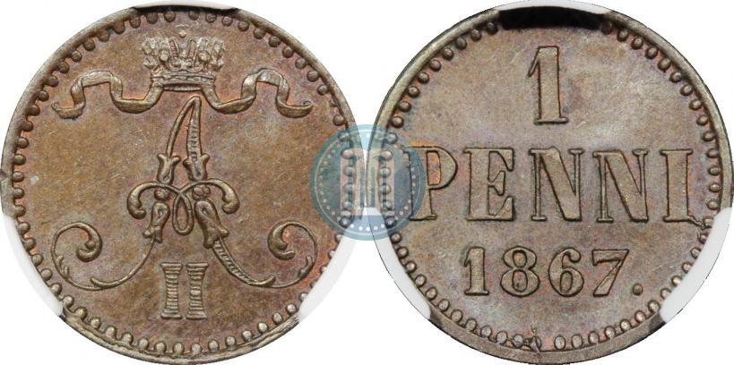 Фото 1 пенни 1867 года  
