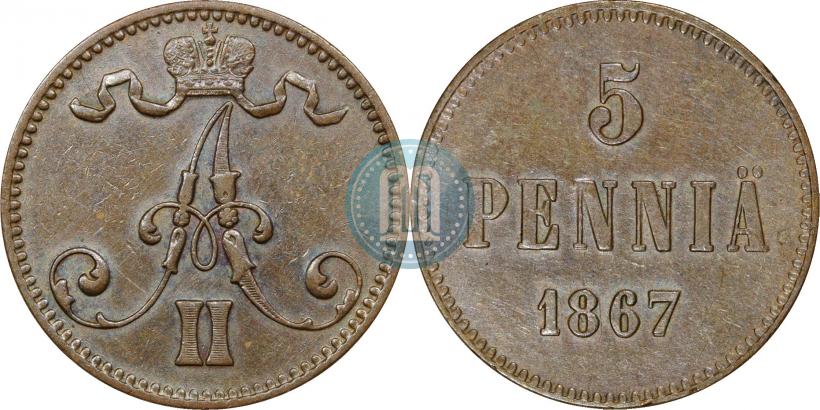 Фото 5 пенни 1867 года  
