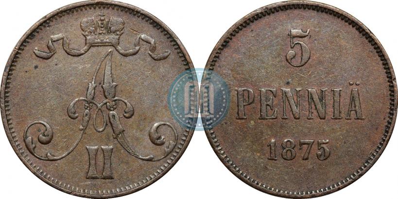 Фото 5 пенни 1875 года  