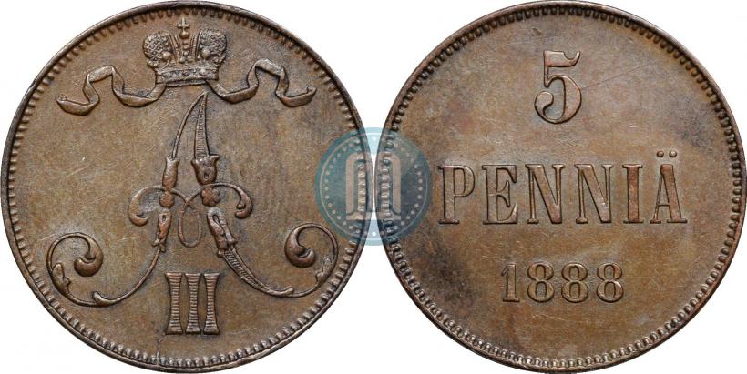 Picture 5 pennia 1888 year  