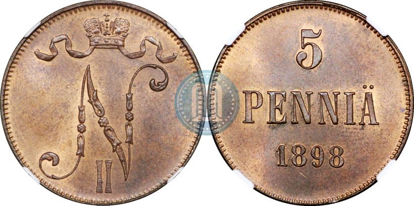 Picture 5 pennia 1898 year  