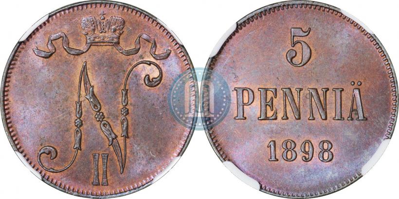 Фото 5 пенни 1898 года  