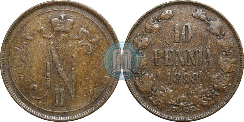 Фото 10 пенни 1898 года  