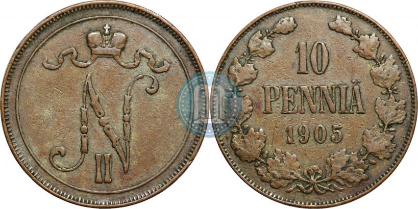 Picture 10 pennia 1905 year  
