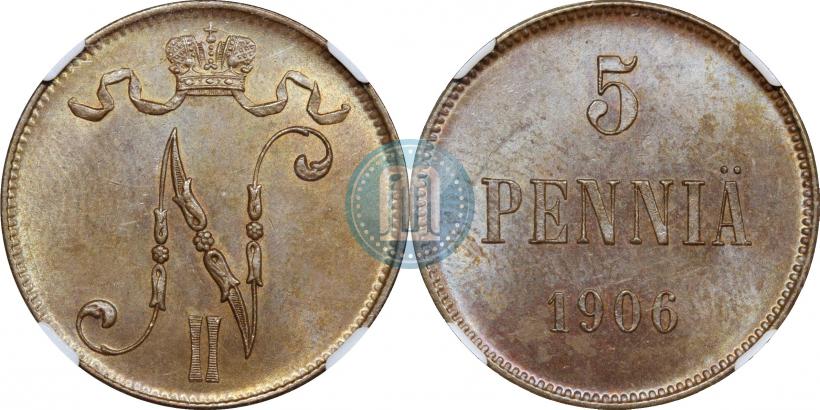 Picture 5 pennia 1906 year  