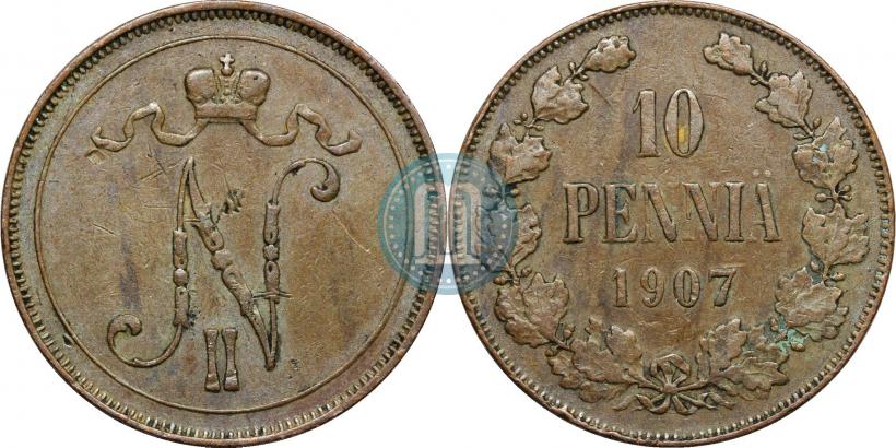 Фото 10 пенни 1907 года  