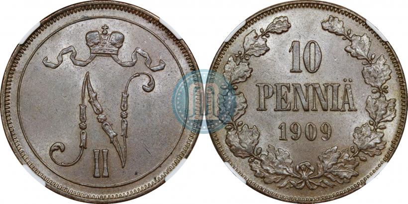 Фото 10 пенни 1909 года  