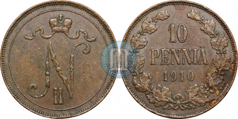 Фото 10 пенни 1910 года  