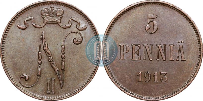 Фото 5 пенни 1913 года  