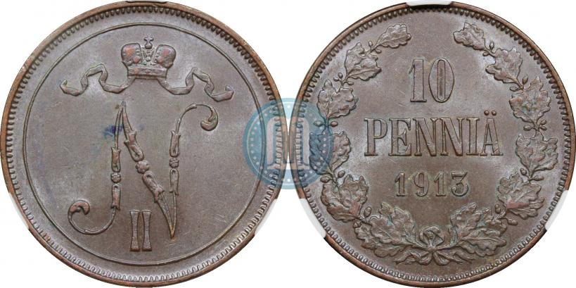 Фото 10 пенни 1913 года  