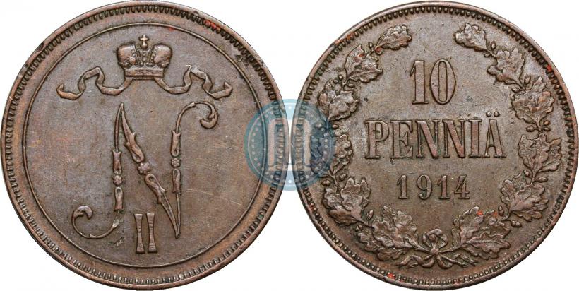 Фото 10 пенни 1914 года  