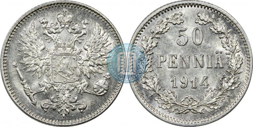 Фото 50 пенни 1914 года S 