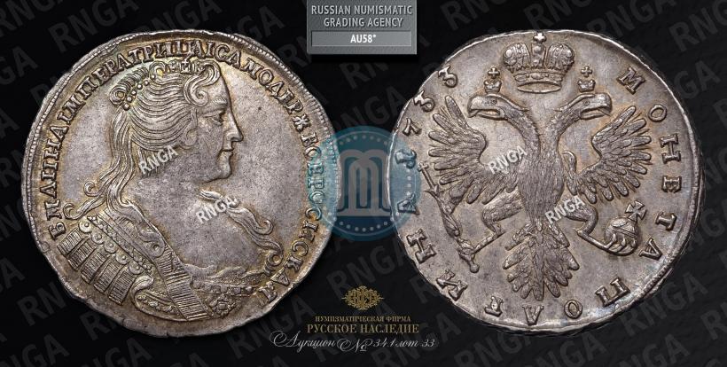 Фото Полтина 1733 года  