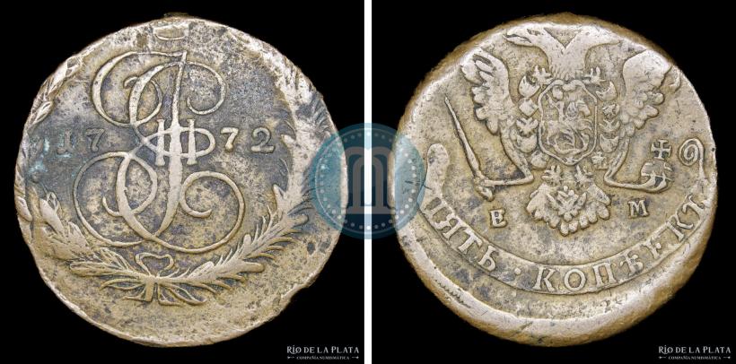 Фото 5 копеек 1772 года ЕМ 