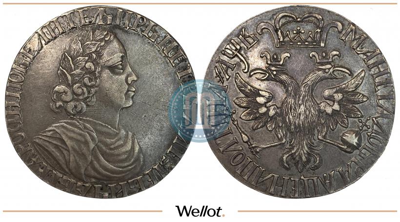 Picture Poltina 1702 year  "Without ribbons near the wreath"