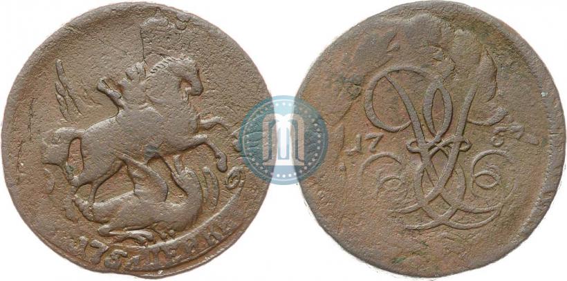 Picture 2 kopecks 1757 year  "Nominal under St. George"