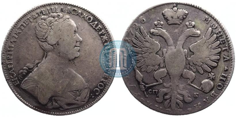 Picture 1 rouble 1726 year СПБ "Petersburg type, portrait turned to the right"