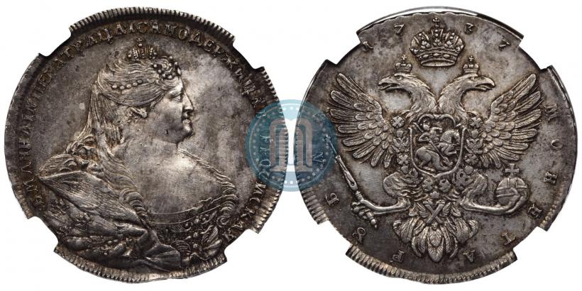 Фото 1 рубль 1737 года  "Московский тип"